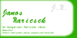 janos maricsek business card
