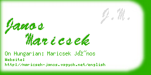 janos maricsek business card